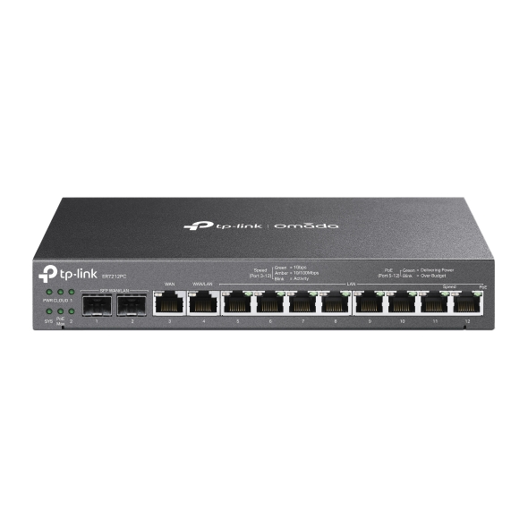 ROTEADOR GIGABIT VPN 3 EM 1 COM PORTAS POE+ E CONTROLADOR INTEGRADO | ER7212PC | TP-LINK