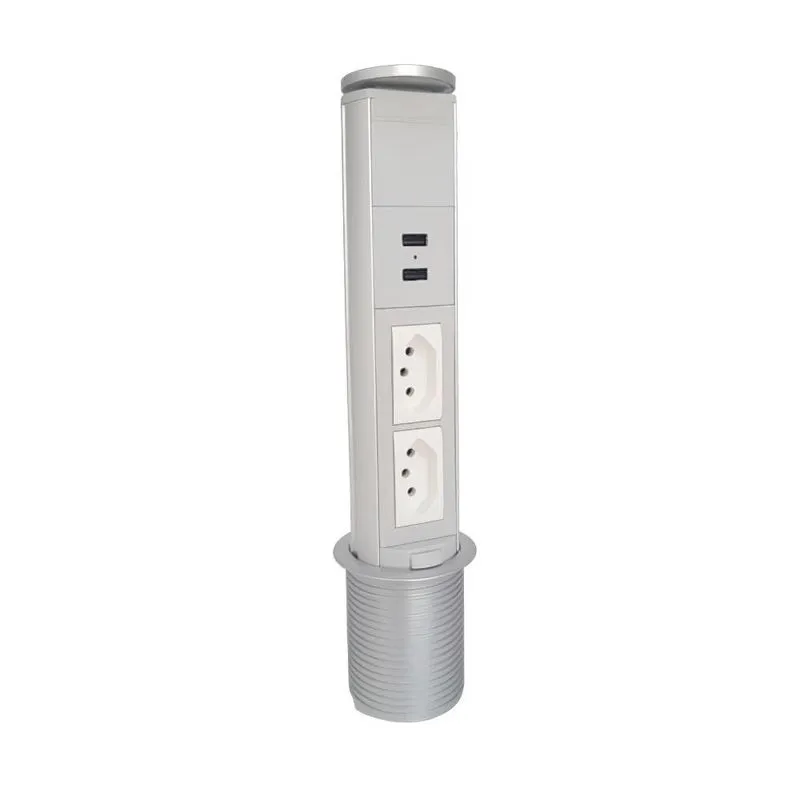 MINI TOTEM MANUAL 2 TOMADAS 10A + 2USB | QM-12056.01 | QTMov