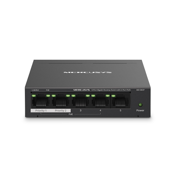 SWITCH DE MESA DE 5 PORTAS GIGABIT COM 4 PORTAS POE+ | MS105GP | TP-LINK