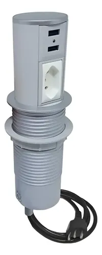 MINI TOTEM AUTOMATICO 1 TOMADA 10A + 2USB | QM-12200.01 | QTMov
